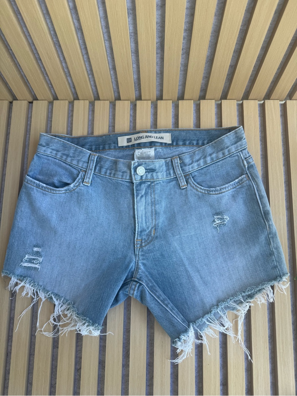 GAP Light Blue Frayed Hem Denim Cutoff Shorts